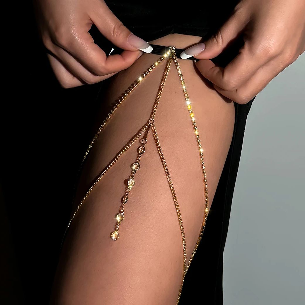 Body Jewelry Leg Chain - Sexy Shiny Crystal Multilayer Tassel Leg