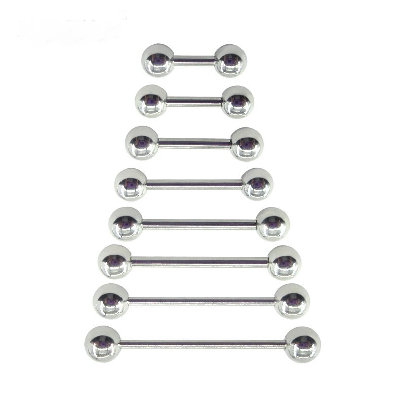 Industrial Barbell Long - 2 Pieces 0.8mm Stainless Steel Long