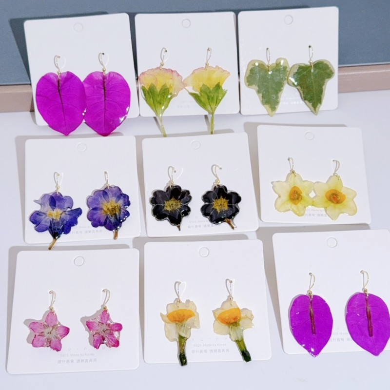 Body Jewelry Wholesale - Natural Plant Series Real Flower Earrings