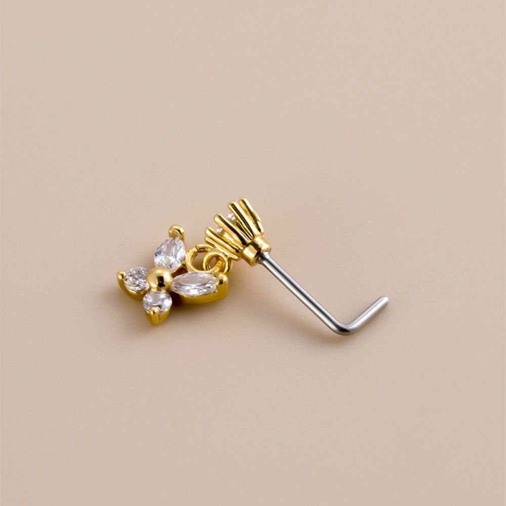 Body Jewelry Goth - Stainless Steel Piercing Nose Studs Crystal