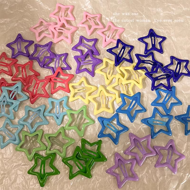 Colorful Kawaii Star Barrettes - Body Jewelry Wholesale ulasan dan harga