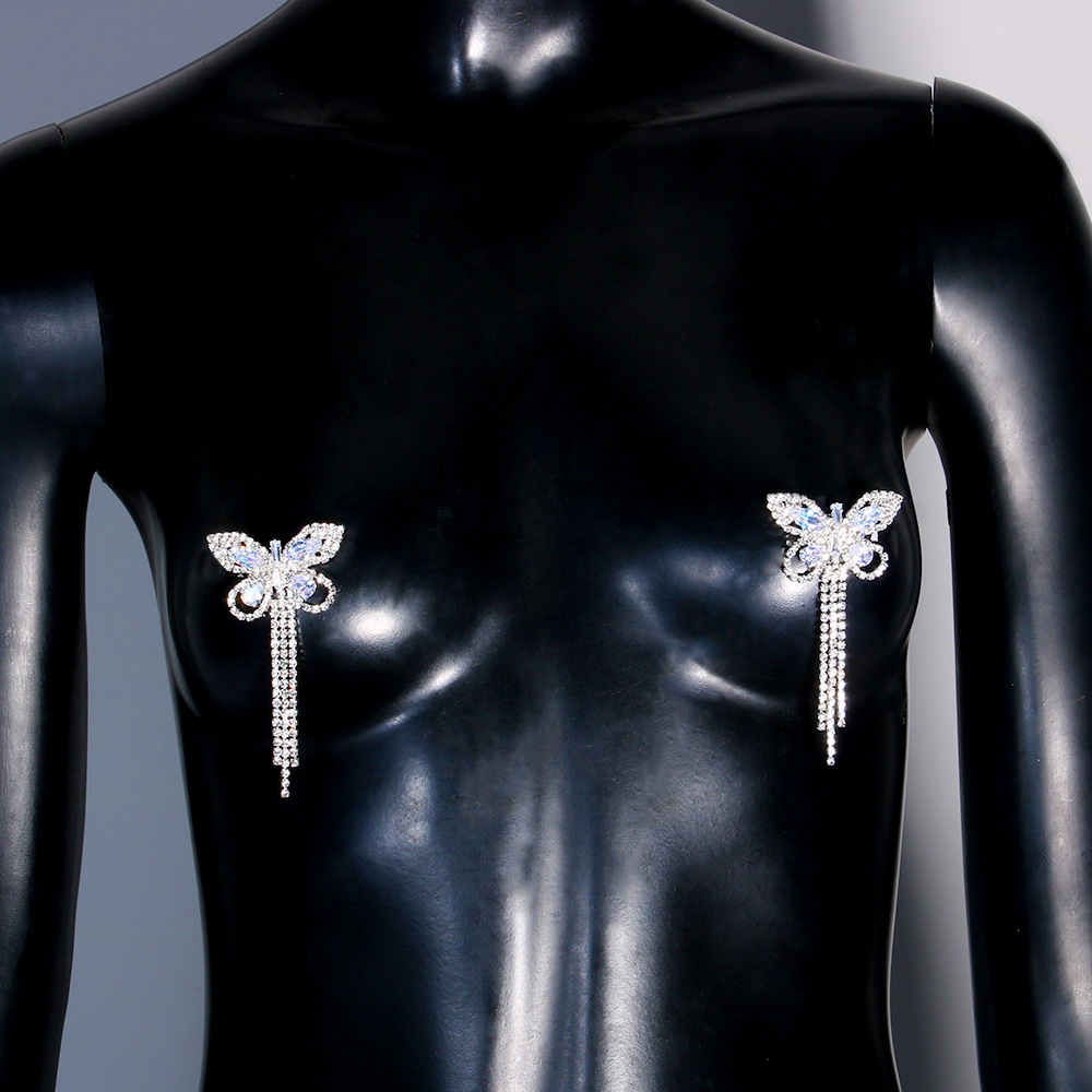 Sexy Rhinestone Butterfly Tass - Body Jewelry Retainers ulasan dan harga