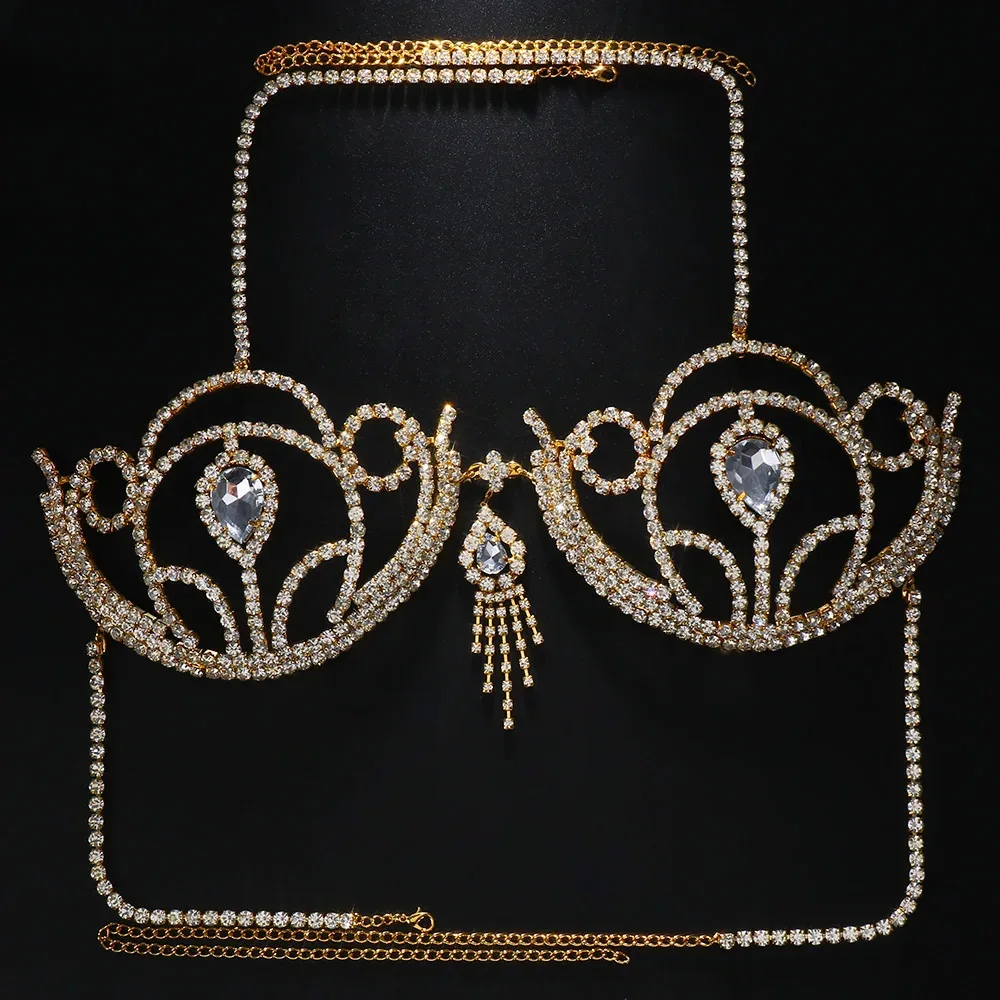 Luxury Rhinestone Bikini Bra G - Body Jewelry Retainers ulasan dan harga
