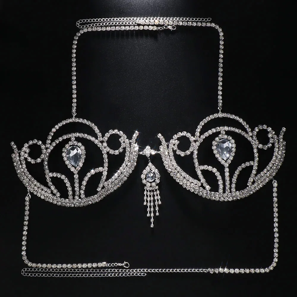 Luxury Rhinestone Bikini Bra G - Body Jewelry Retainers ulasan dan harga