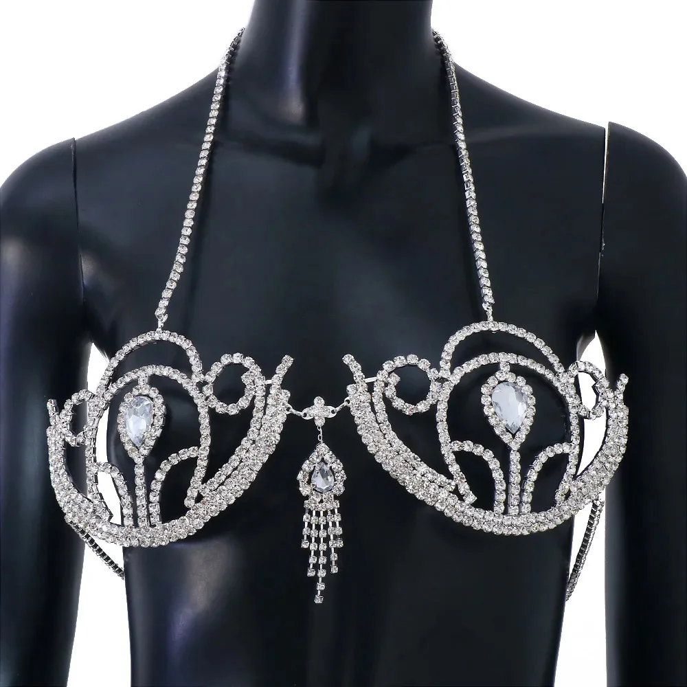 Luxury Rhinestone Bikini Bra G - Body Jewelry Retainers ulasan dan harga