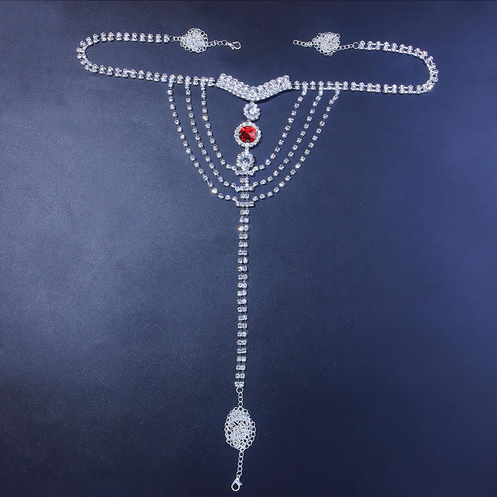 Sexy Body Chain Lingerie Red C - Body Jewelry Retainers ulasan dan harga