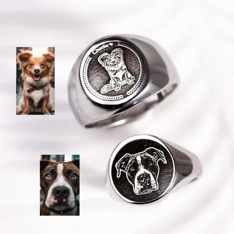 Custom Engrave Photo Signet Ri - Body Jewelry Wholesale ulasan dan harga