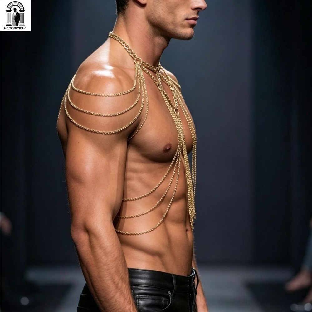 Men's Gold Multi-layer Body Ch - Body Jewelry Goth ulasan dan harga