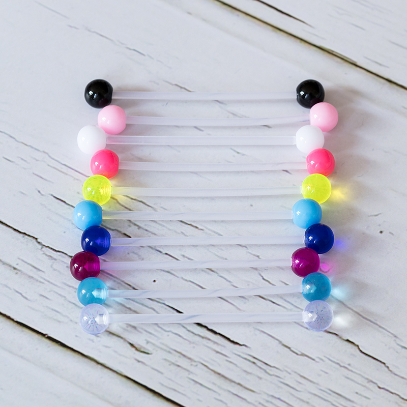 10-50pcs Acrylic Cartilage Ear - Industrial Barbell Long ulasan dan harga