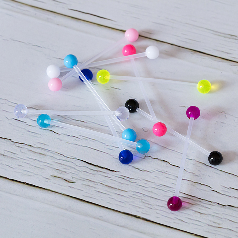 10-50pcs Acrylic Cartilage Ear - Industrial Barbell Long ulasan dan harga