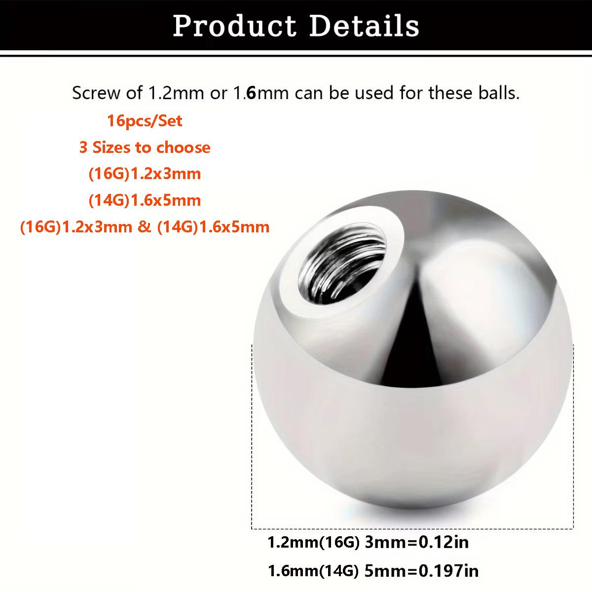 16pcs Mixed Colors Replacement - Body Jewelry Replacement Ball ulasan dan harga