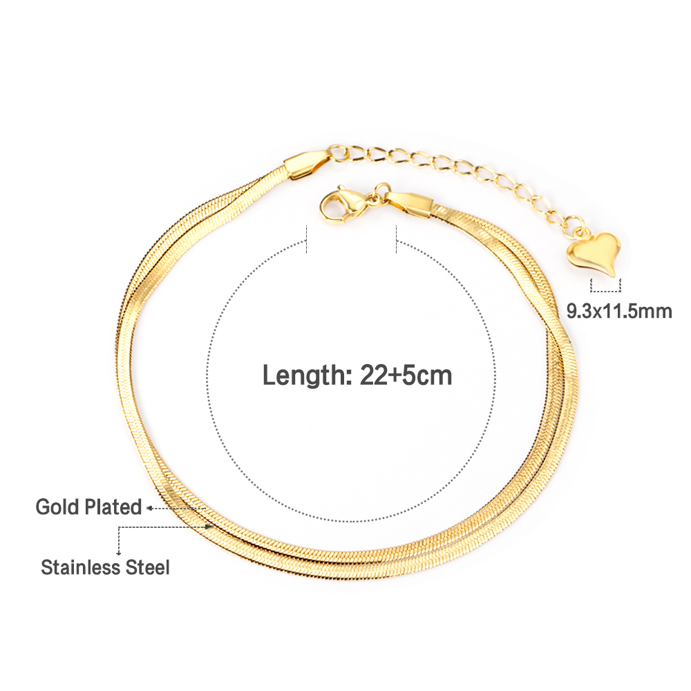 LUXUSTEEL Fashion Double Flat  - Body Jewelry Leg Chain ulasan dan harga