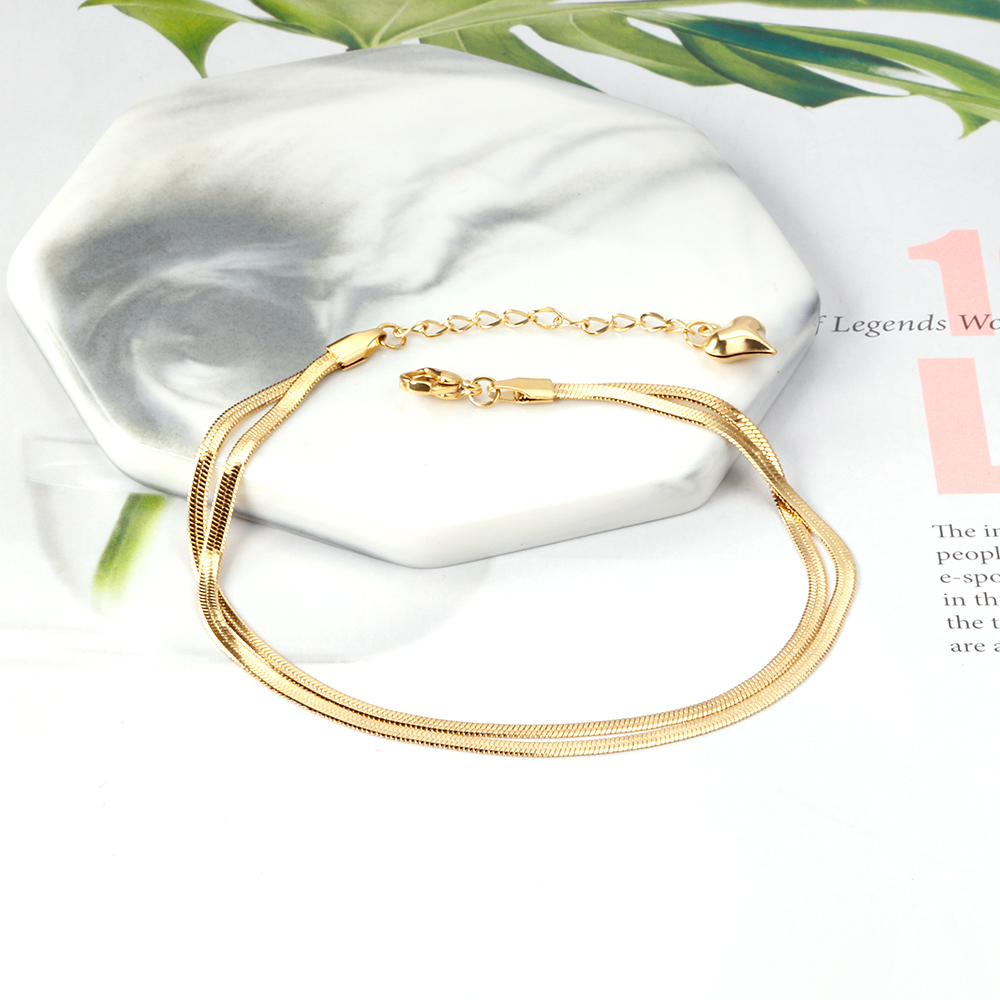 LUXUSTEEL Fashion Double Flat  - Body Jewelry Leg Chain ulasan dan harga