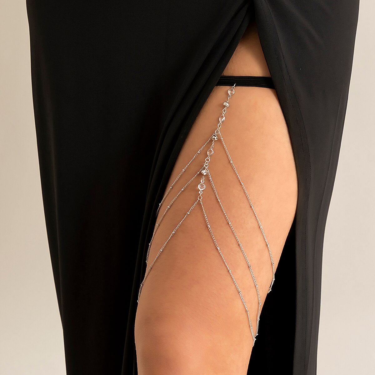 Boho Elastic Band Crystal Leg  - Body Jewelry Leg Chain ulasan dan harga
