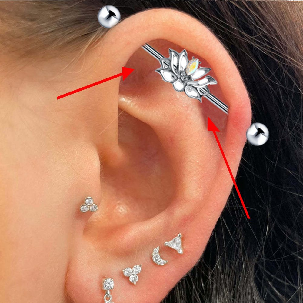 1PC Surgical Steel Industrial  - Industrial Barbell Long ulasan dan harga