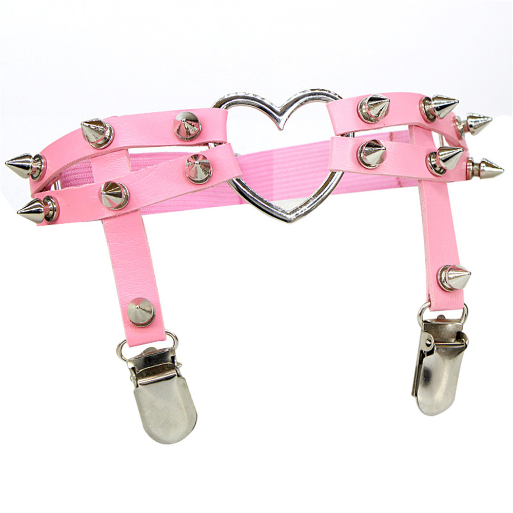 1Pcs Women Punk Goth Heart PU  - Body Jewelry Leg Chain ulasan dan harga