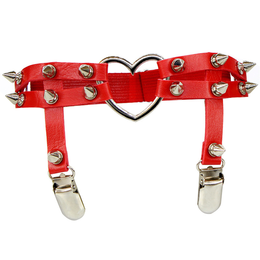 1Pcs Women Punk Goth Heart PU  - Body Jewelry Leg Chain ulasan dan harga