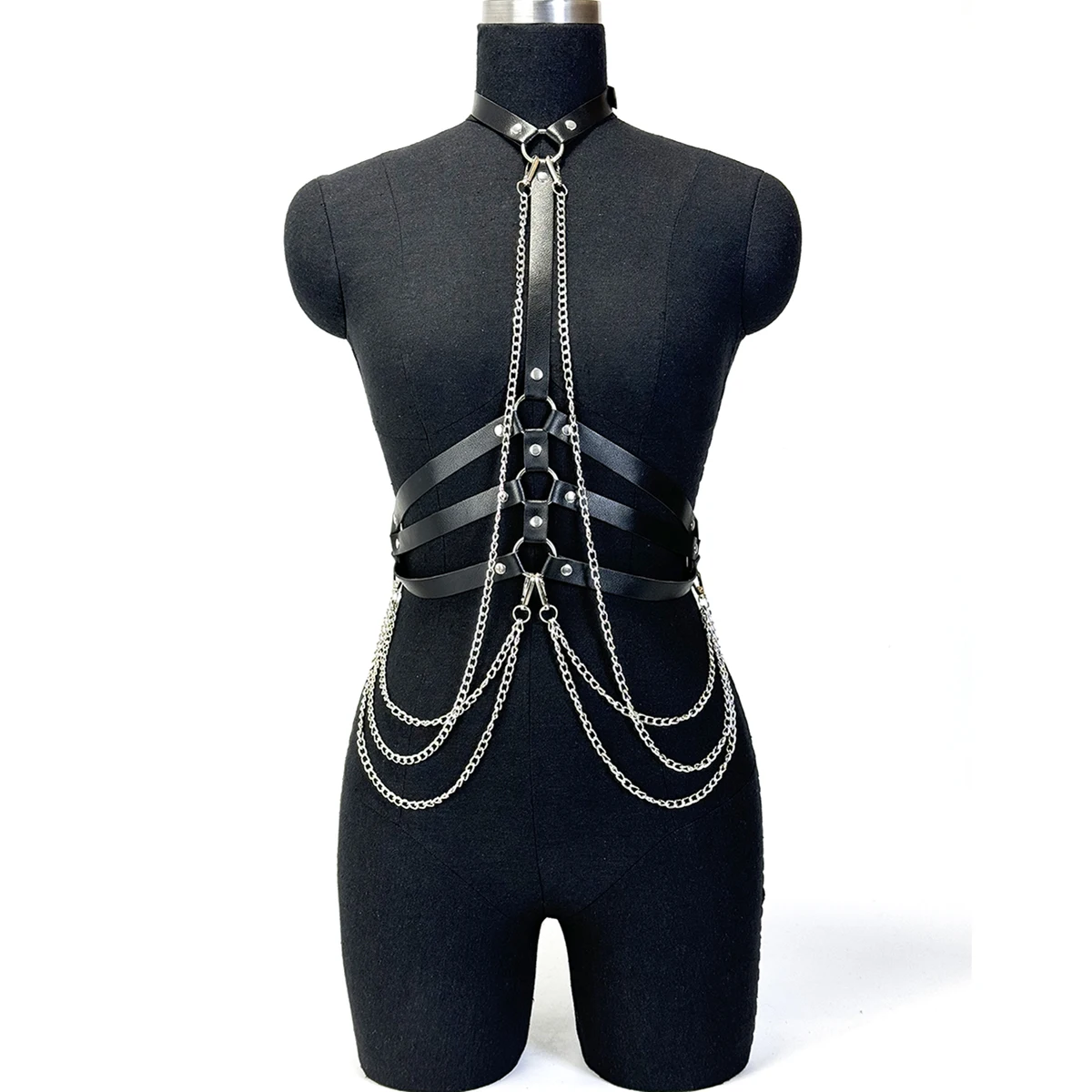 Women PU Leather Waist Belt Tr - Body Jewelry Goth ulasan dan harga