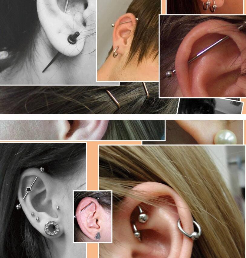 2 Pieces 0.8mm Stainless Steel - Industrial Barbell Long ulasan dan harga