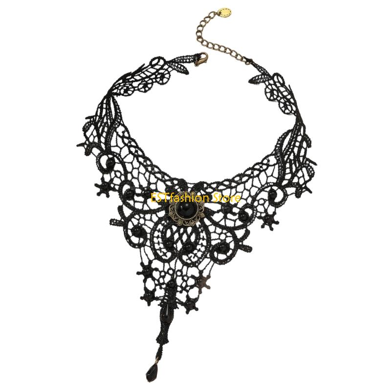 Y5GC Lace Choker Necklace Goth - Body Jewelry Goth ulasan dan harga