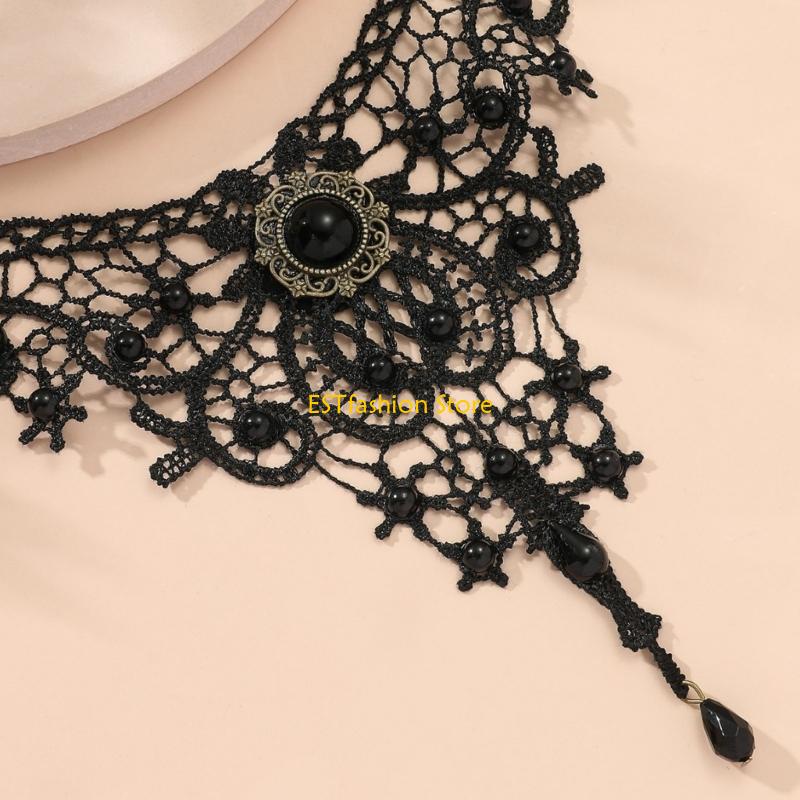 Y5GC Lace Choker Necklace Goth - Body Jewelry Goth ulasan dan harga