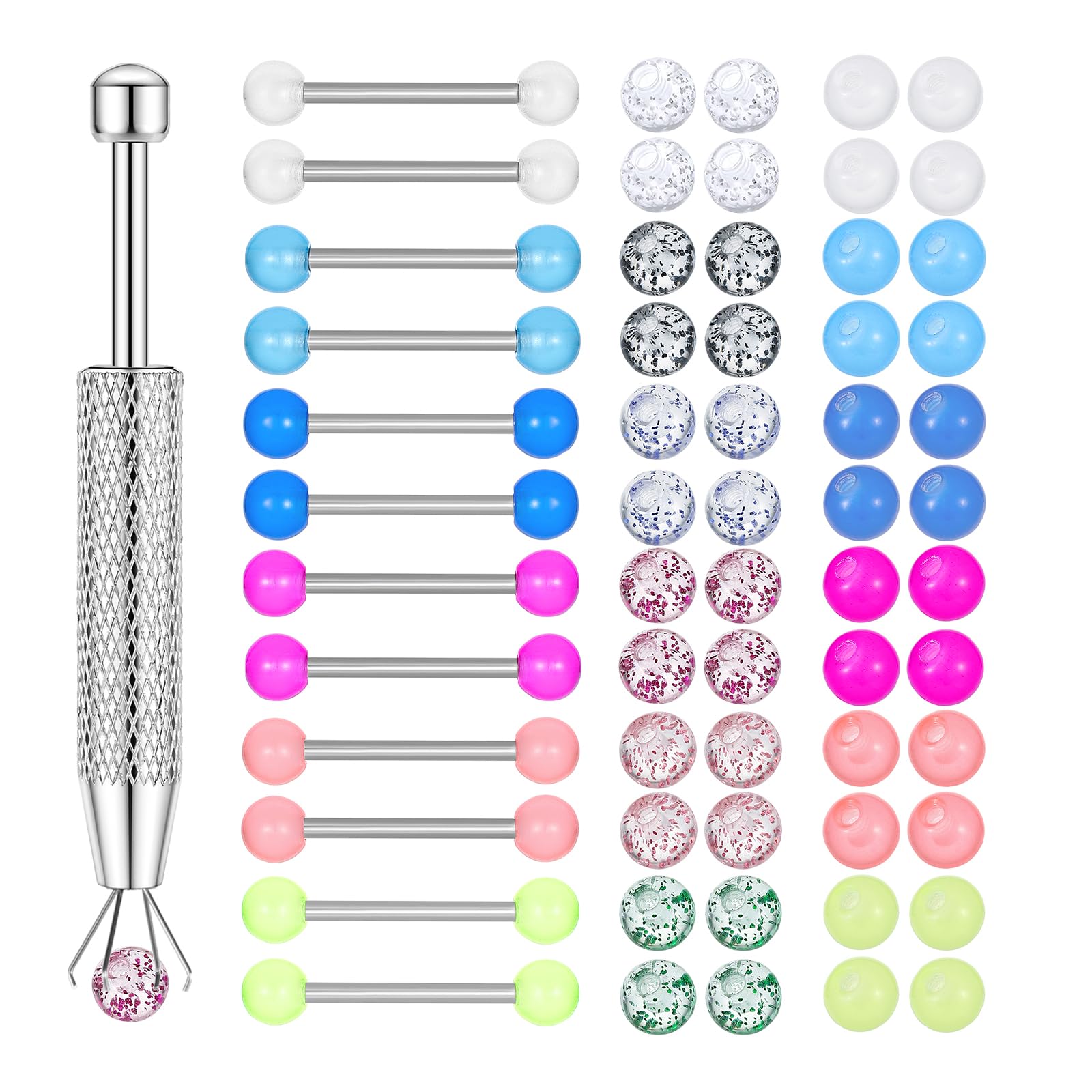 12PCS Barbell Nipple Rings 48P - Body Jewelry Replacement Ball ulasan dan harga
