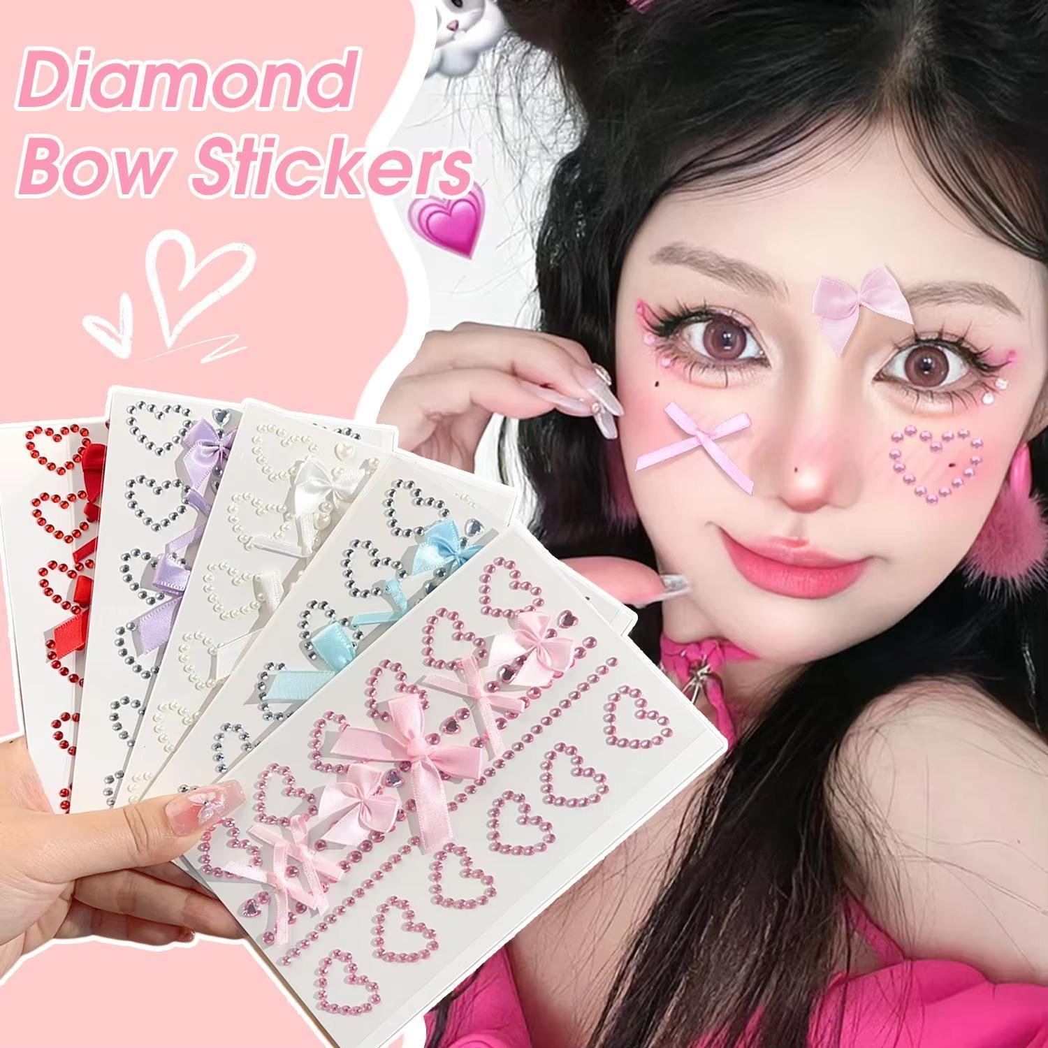 1 Sheet Red Ribbon Bow Sparkly - Body Jewelry Tattoo ulasan dan harga