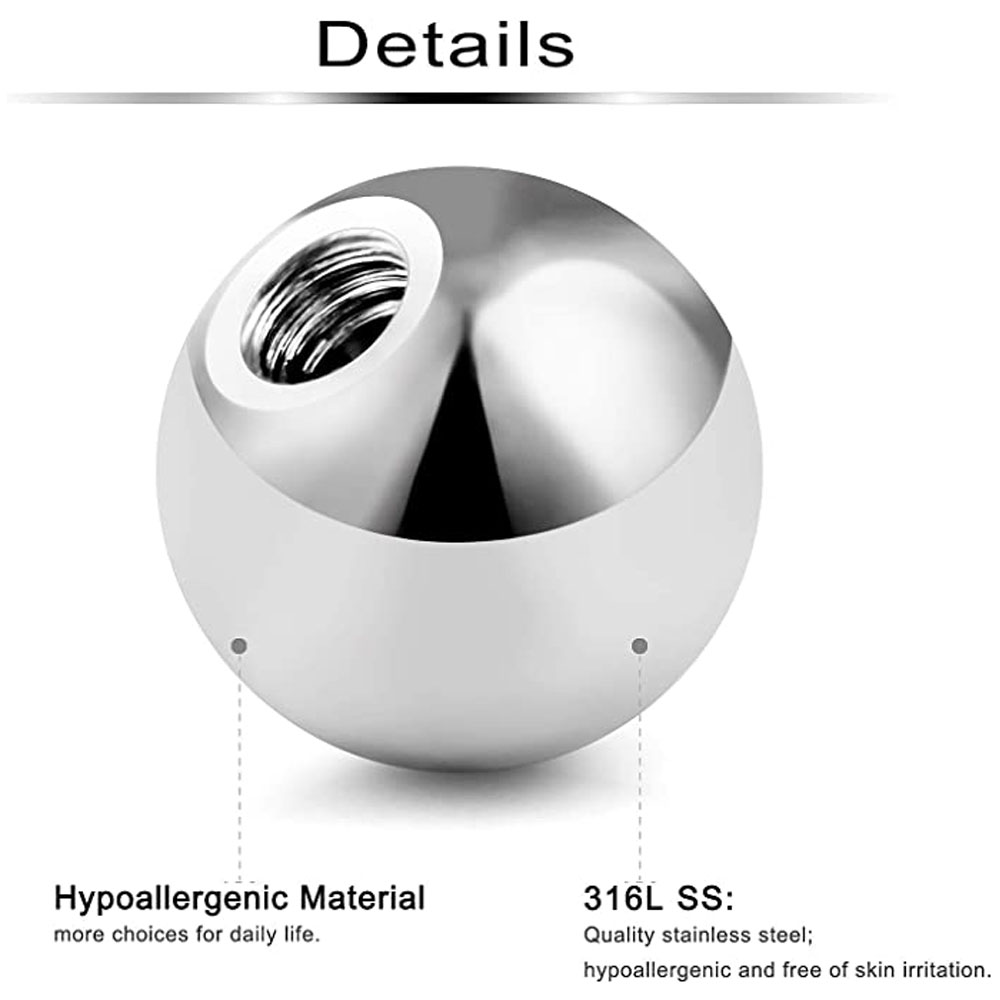 80Pcs 3-5MM 316L Surgical Stee - Body Jewelry Replacement Ball ulasan dan harga