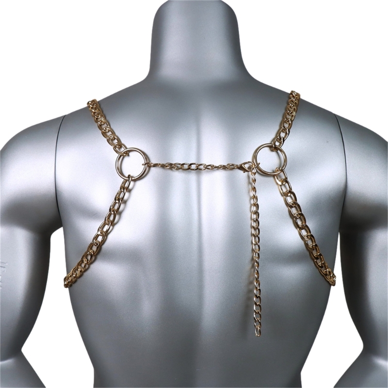 Men's Sexy Metal Body Chest Ch - Body Jewelry Retainers ulasan dan harga