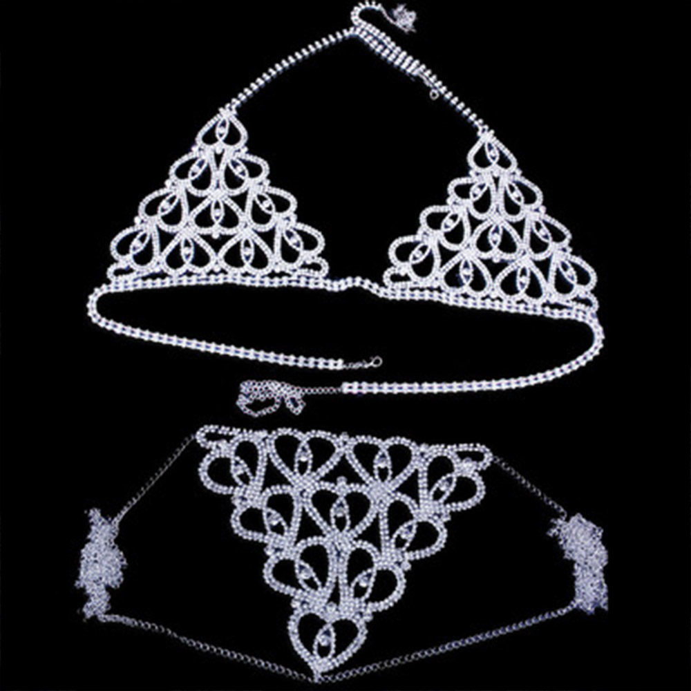 Fashion Rhinestone Heart Bra T - Body Jewelry Retainers ulasan dan harga