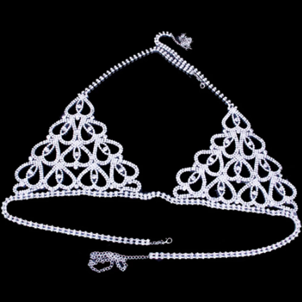 Fashion Rhinestone Heart Bra T - Body Jewelry Retainers ulasan dan harga