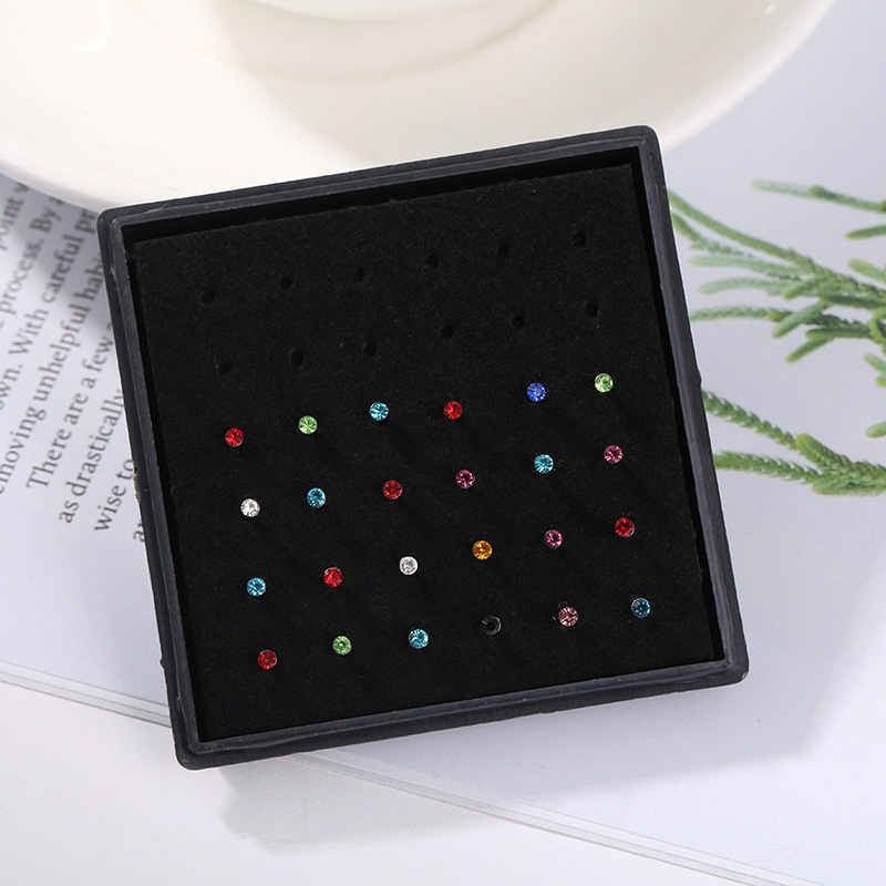 24pcs/box Crystal Nose Ring St - Body Jewelry Jewelry Box ulasan dan harga