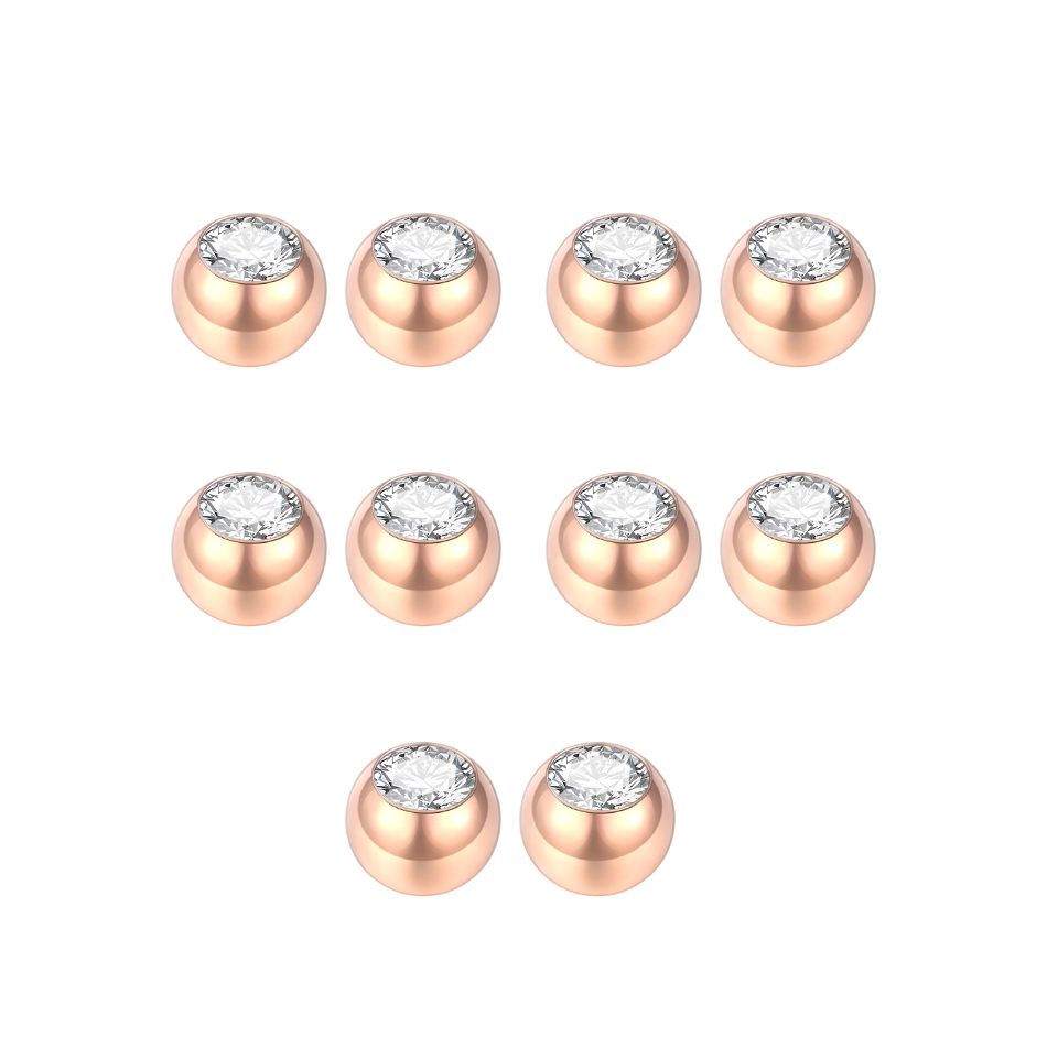 10Pcs Steel Piercing Balls CZ  - Body Jewelry Replacement Ball ulasan dan harga