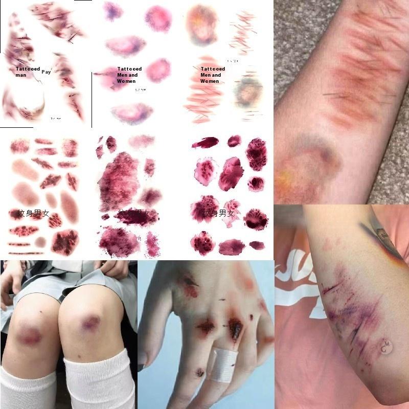 4 Sheets Halloween Wound Bruis - Body Jewelry Tattoo ulasan dan harga