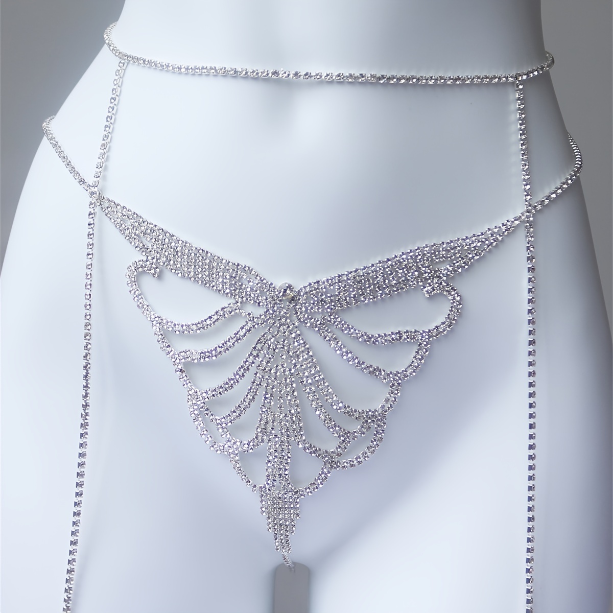 Multi layer rhinestone sparkli - Body Jewelry Leg Chain ulasan dan harga