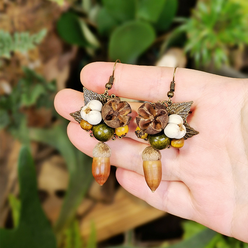Vintage Wooden Plant Earring U - Body Jewelry Wholesale ulasan dan harga