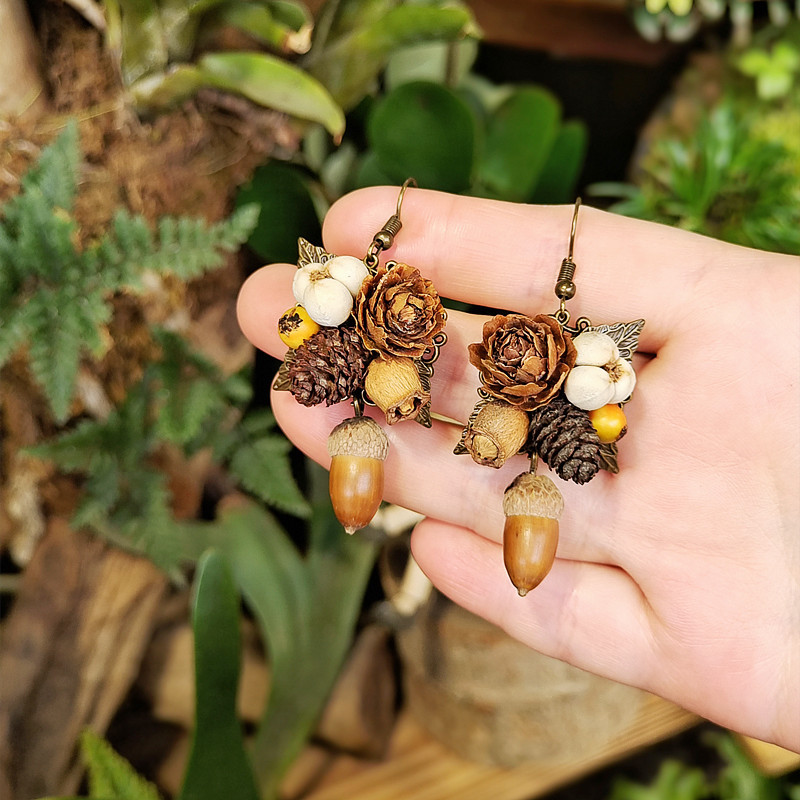 Vintage Wooden Plant Earring U - Body Jewelry Wholesale ulasan dan harga