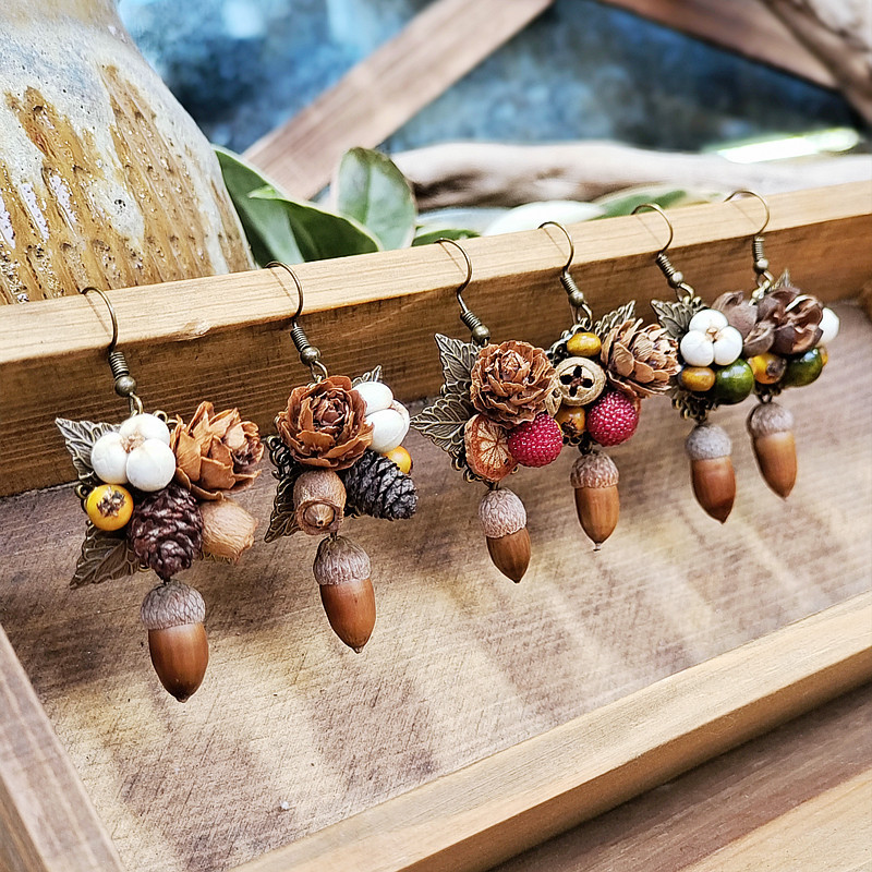 Vintage Wooden Plant Earring U - Body Jewelry Wholesale ulasan dan harga