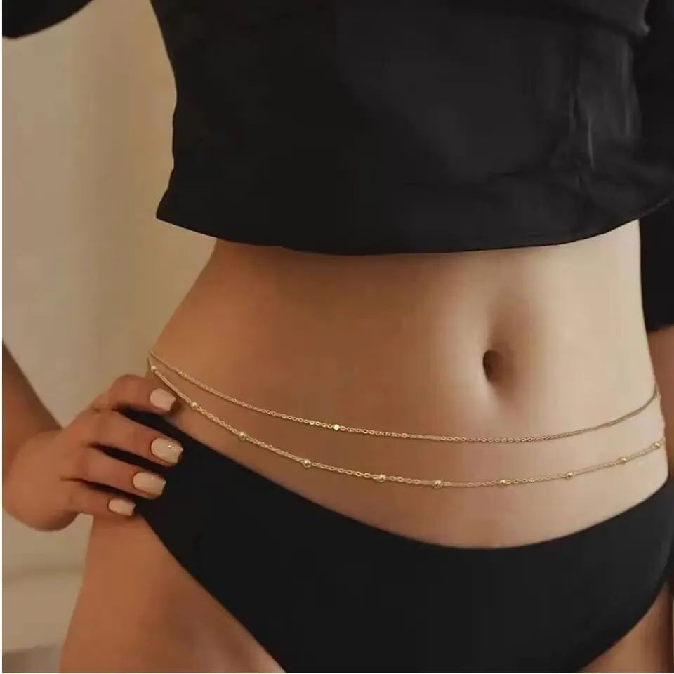 HipHop Double Layers Belly Cha - Body Chain Jewelry ulasan dan harga