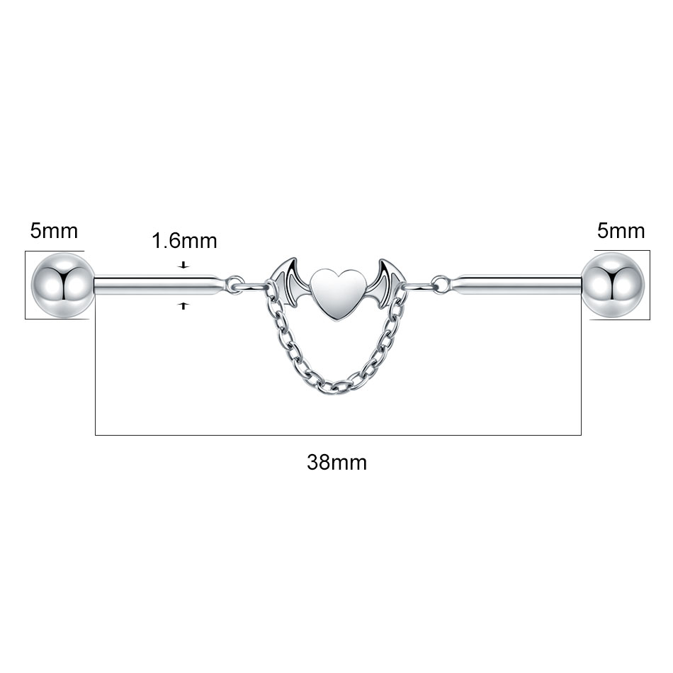 1Pc Titanium CZ Industrial Hel - Industrial Barbell Long ulasan dan harga