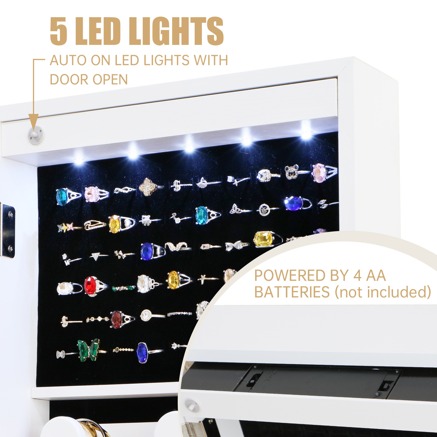 Jewelry cabinet storage mirror - Body Jewelry Manufacturers ulasan dan harga