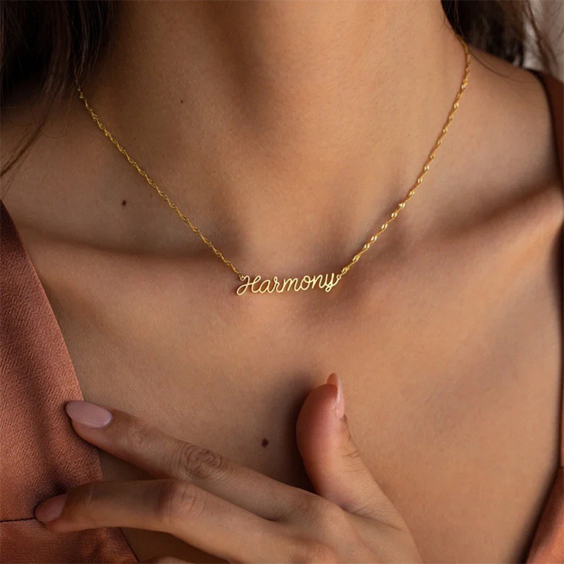 Custom Name Water Ripple Neckl - Body Jewelry Wholesale ulasan dan harga