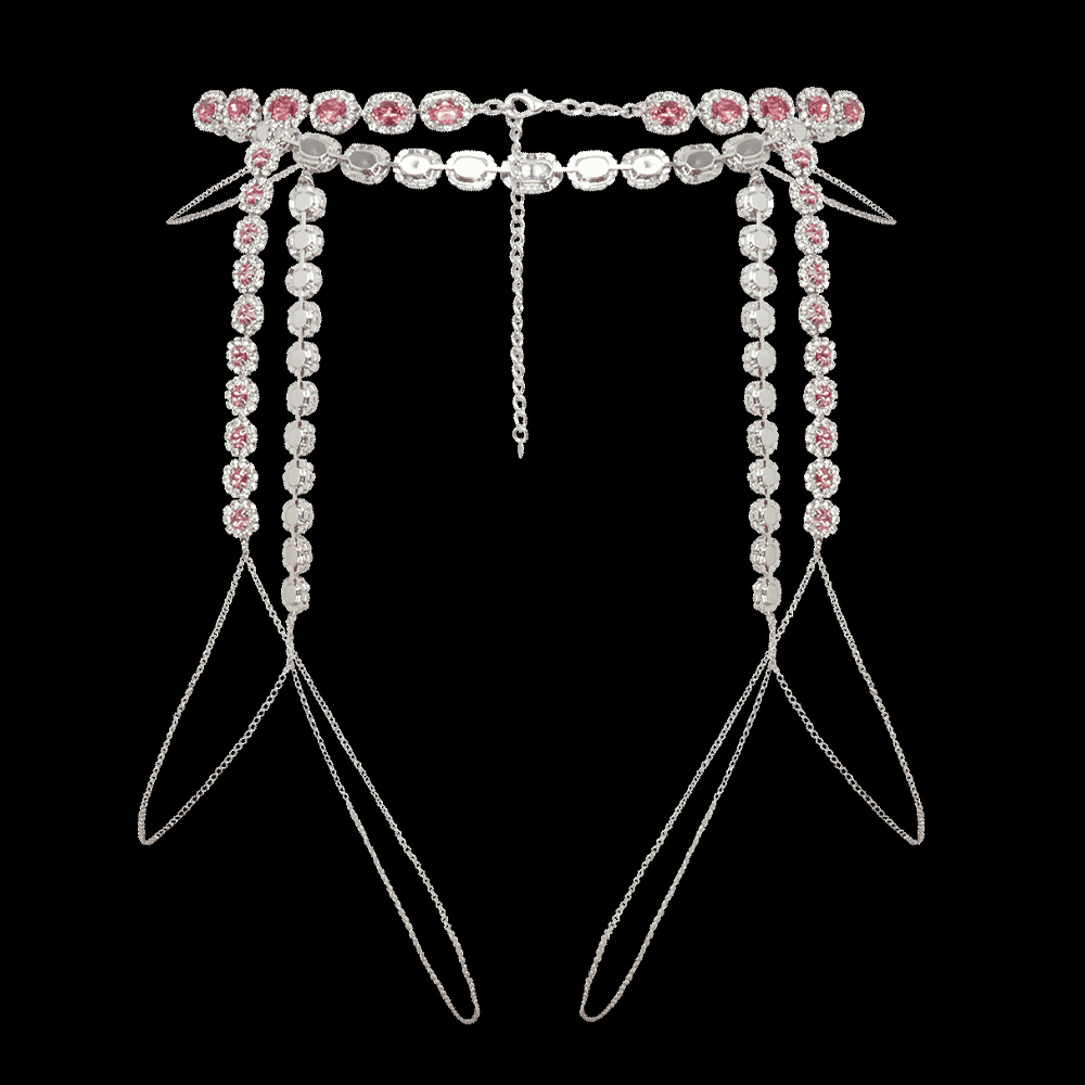 Stonefans Round Pink Thigh Cha - Body Jewelry Leg Chain ulasan dan harga