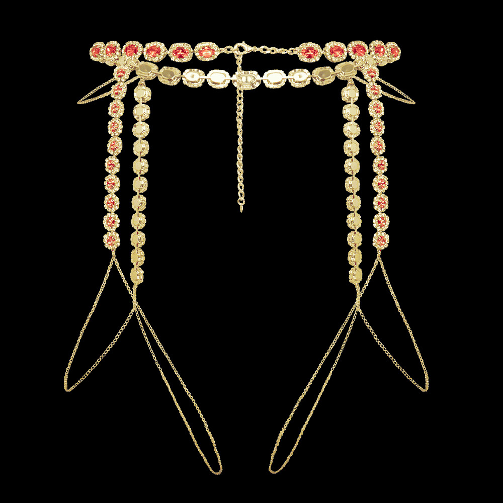 Stonefans Round Pink Thigh Cha - Body Jewelry Leg Chain ulasan dan harga