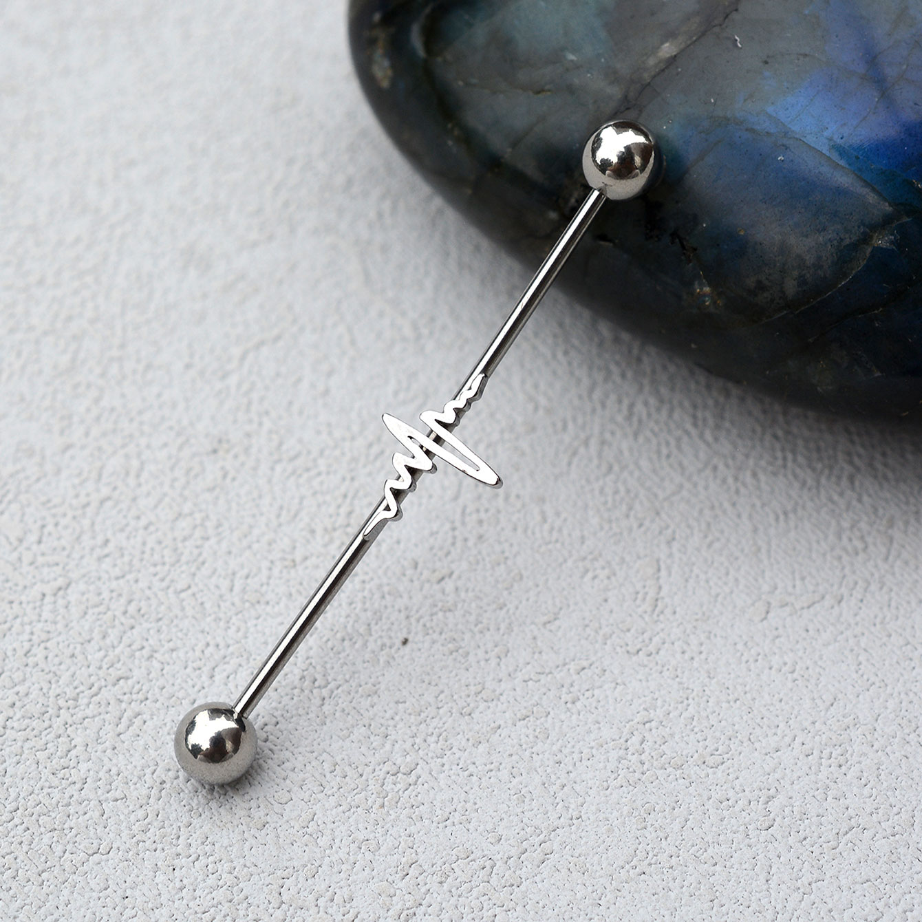 1PC 16G Stainless Steel Long I - Industrial Barbell Long ulasan dan harga