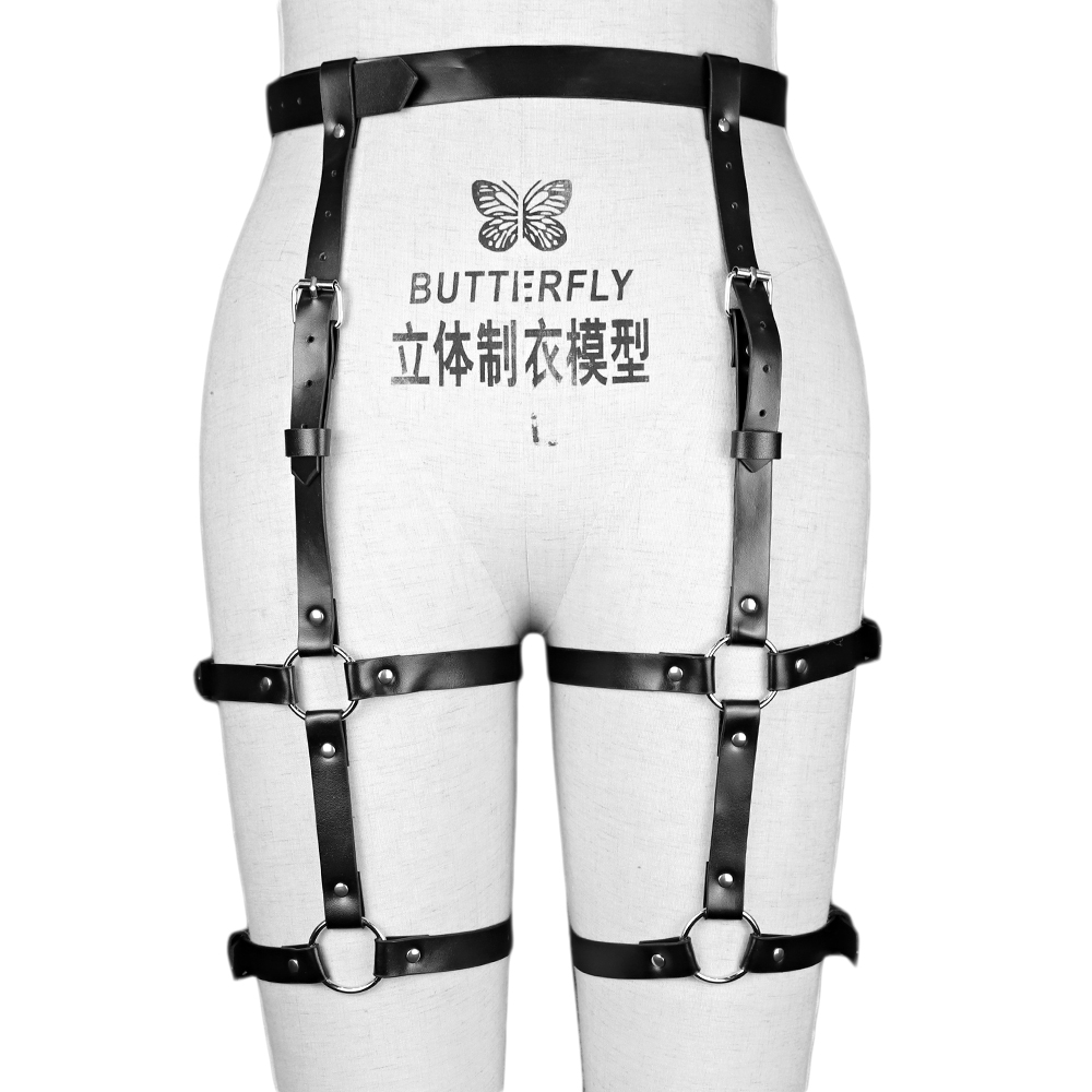 Punk Leather Thigh Harness Bel - Body Jewelry Leg Chain ulasan dan harga
