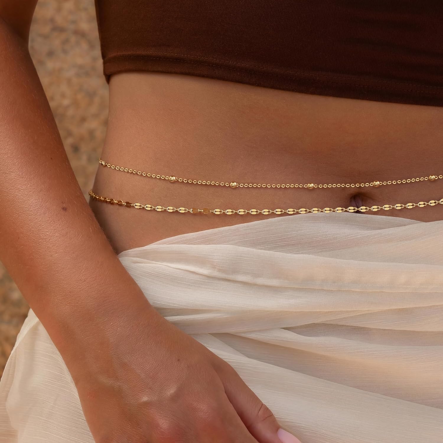 14K Gold Plated Waist Chain Wo - Body Chain Jewelry ulasan dan harga