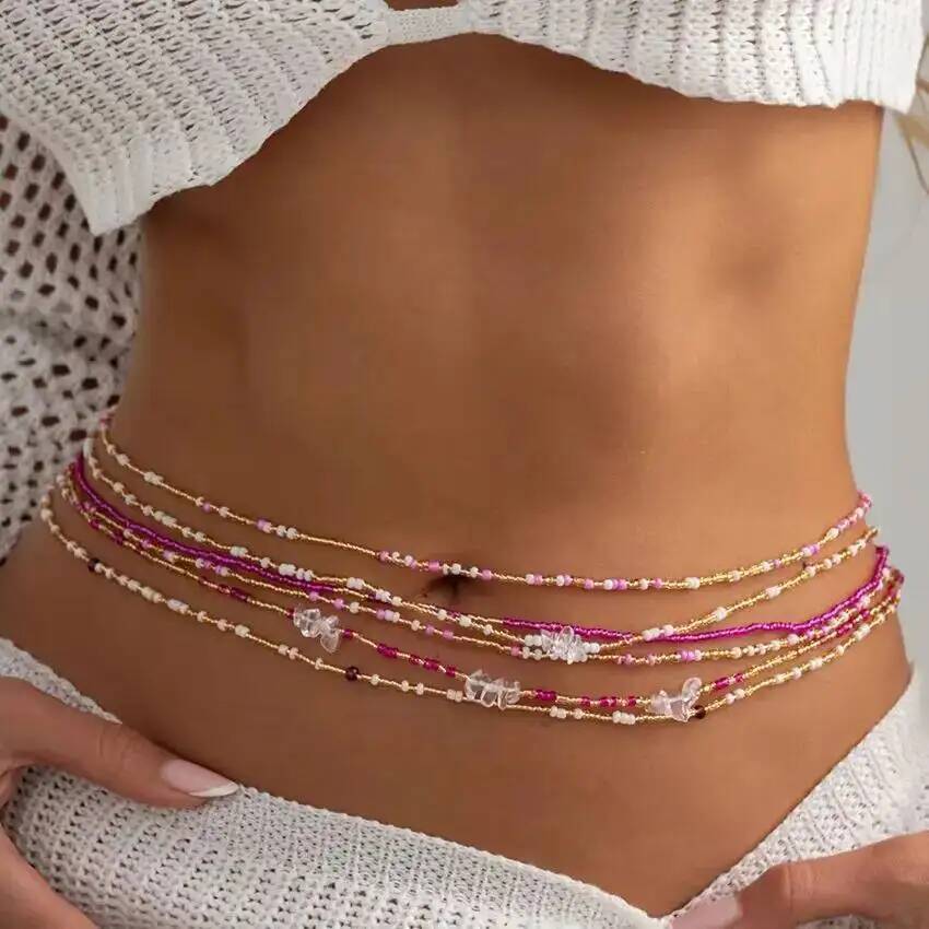 SHIXIN 6Pcs/Set Boho Colorful  - Body Chain Jewelry ulasan dan harga