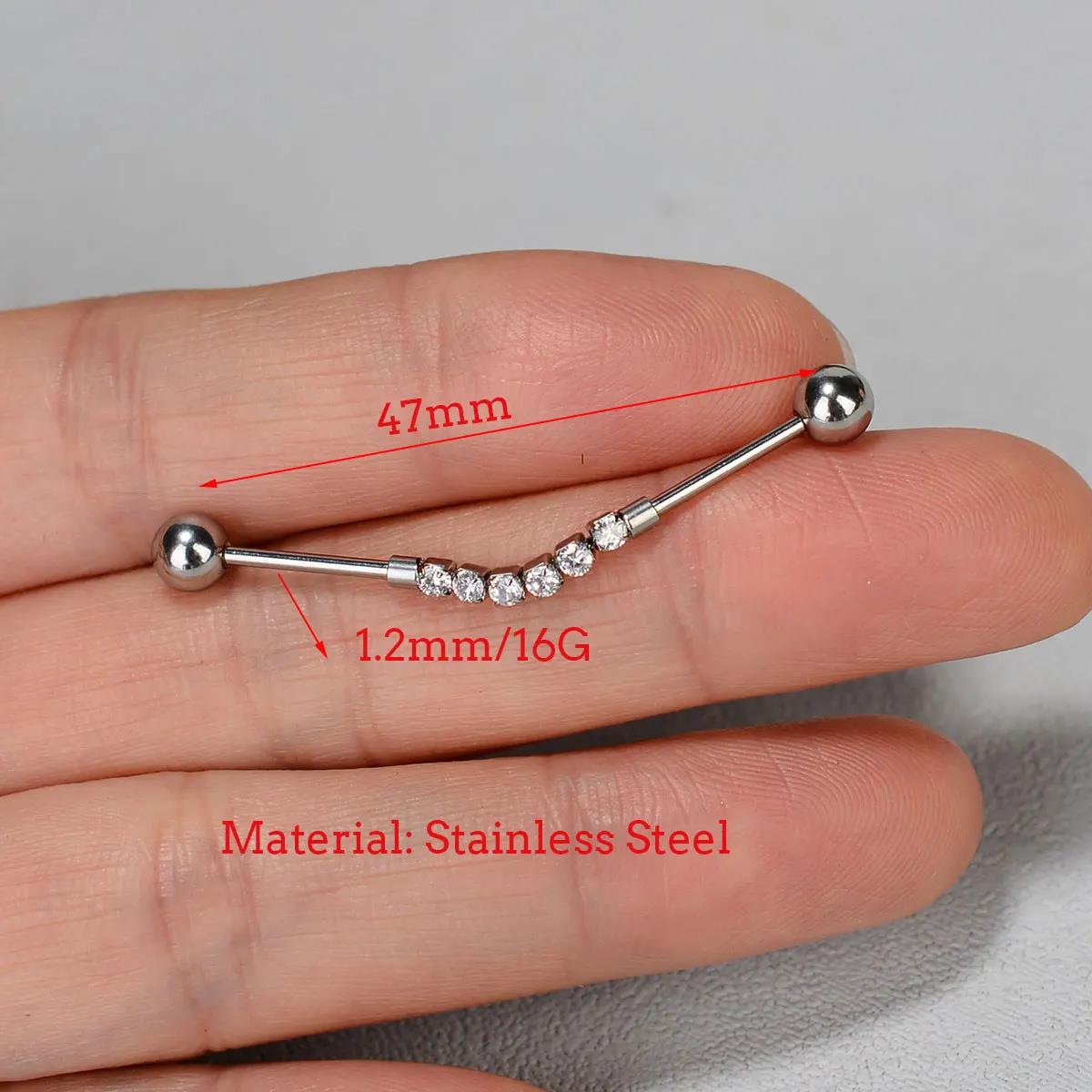 1PC Stainless Steel Long Indus - Industrial Barbell Long ulasan dan harga